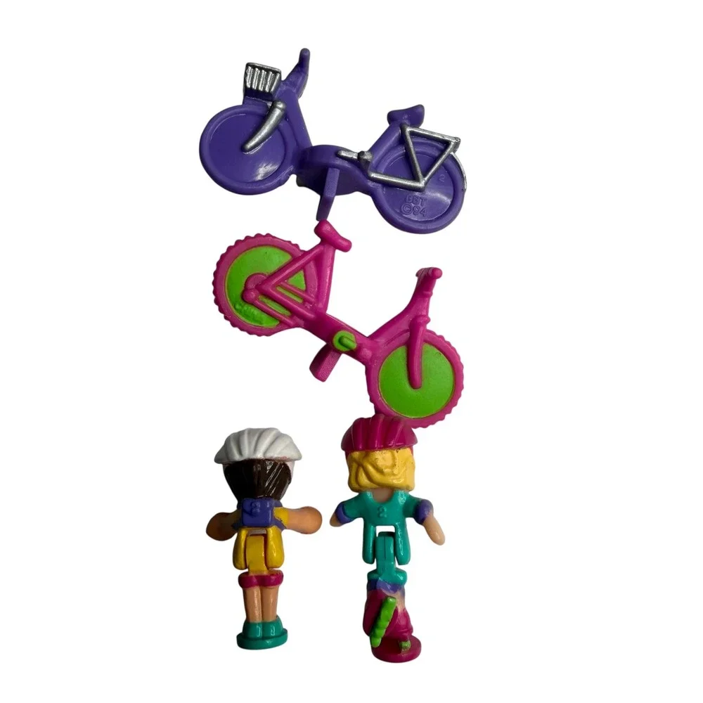 BLUEBIRD POLLY POCKET Polly On The Go 1994 Vintage‎ Set Bicycle Roller Blade 90s